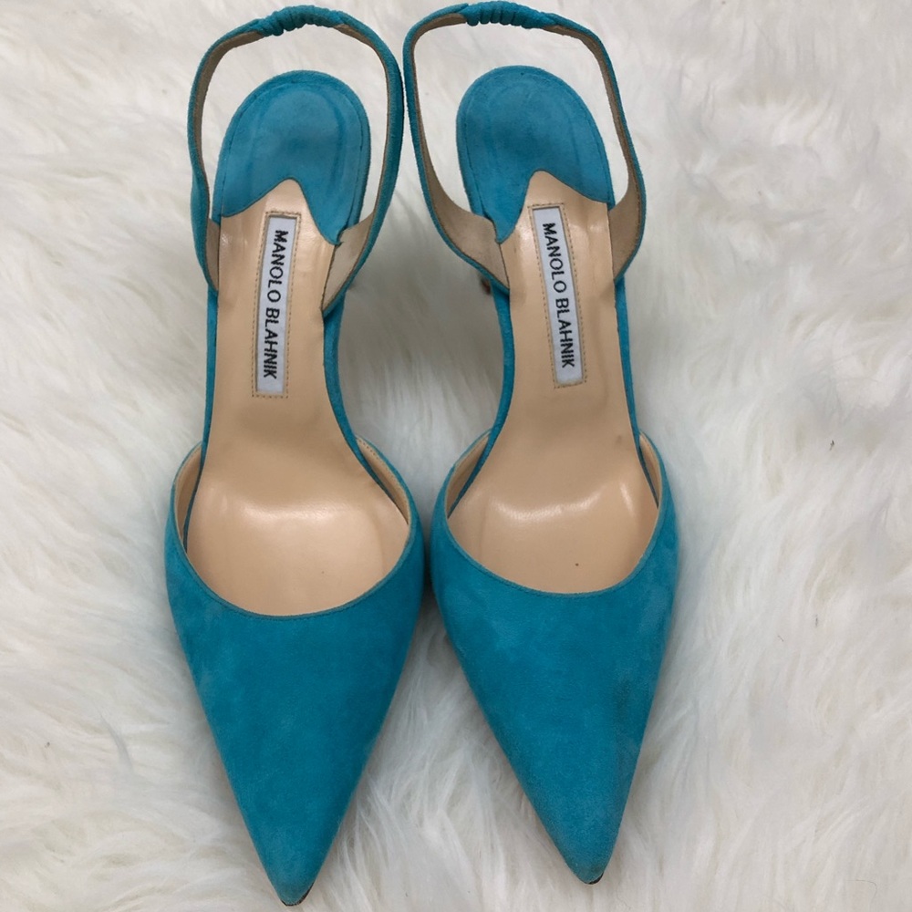WORN TWICE Manolo Blahnik Carolyne 90mm Slingbacks
